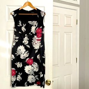 Beautiful floral satin dress. White House Black Market Size 10